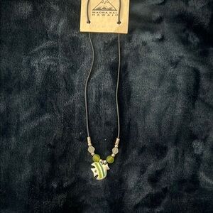 Elegant Green Beaded Fish Necklace